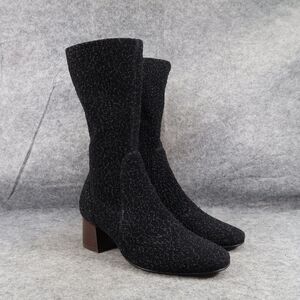 Andre Assous Shoes Women 7 Boots Fashion Venus Sock Block Heel Mid Calf Classic